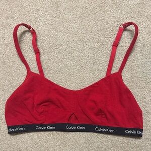 Calvin Klein Red Bralette with Black Band